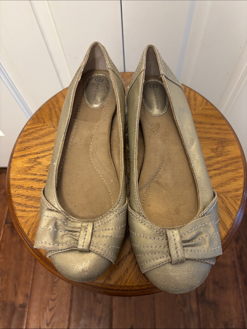 Giani Bernini Metallic Gold Bow Ballet Flats - Women